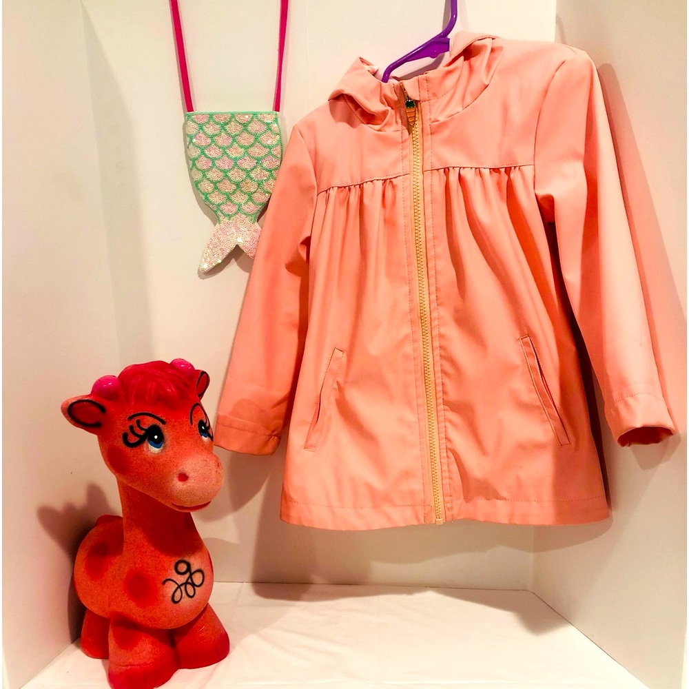 Bunny ears Rain coat. Beautiful peach color.